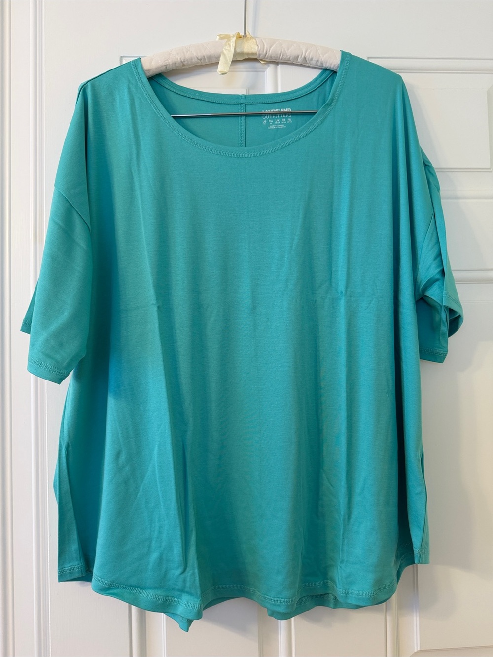 Lands' End Teal Short Sleeve Relaxed Tee